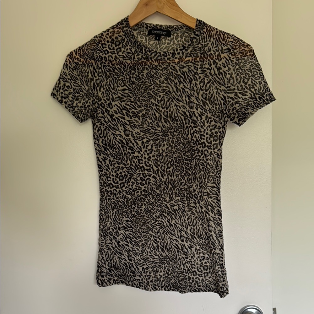 Karen Kane Black and White Fitted Short Sleeve T-Shirt